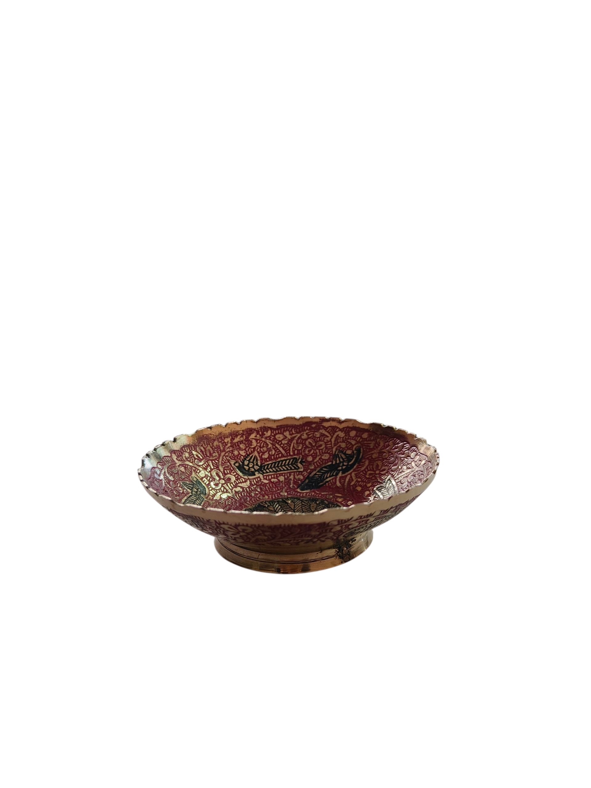 brass hammered serving bowl