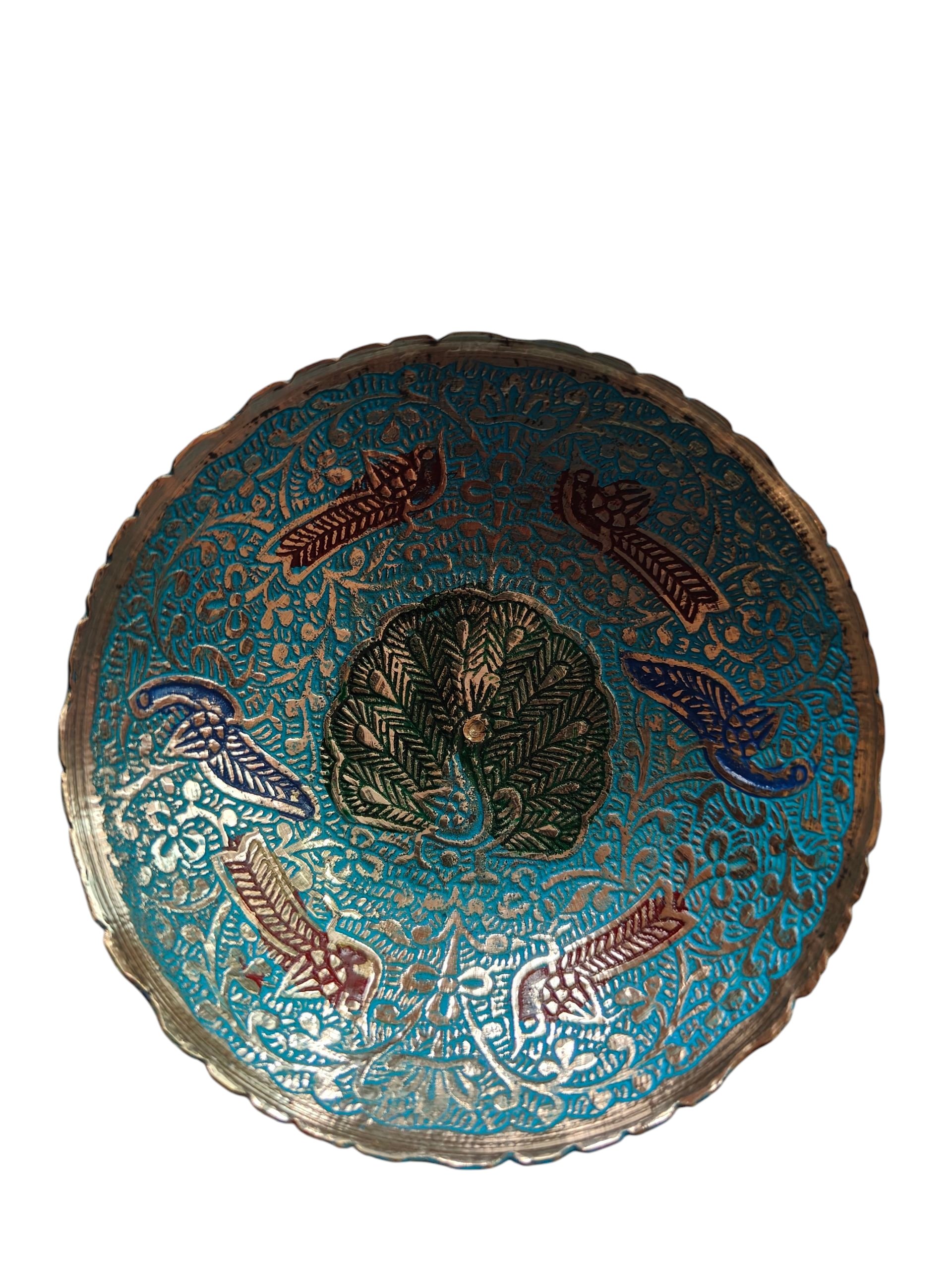 lh brass hammered serving bowl