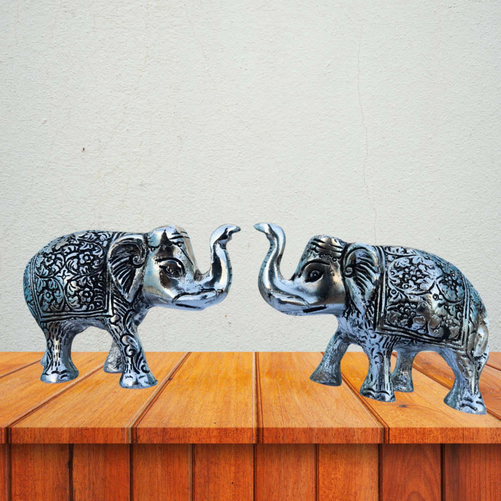 metal elephant pair