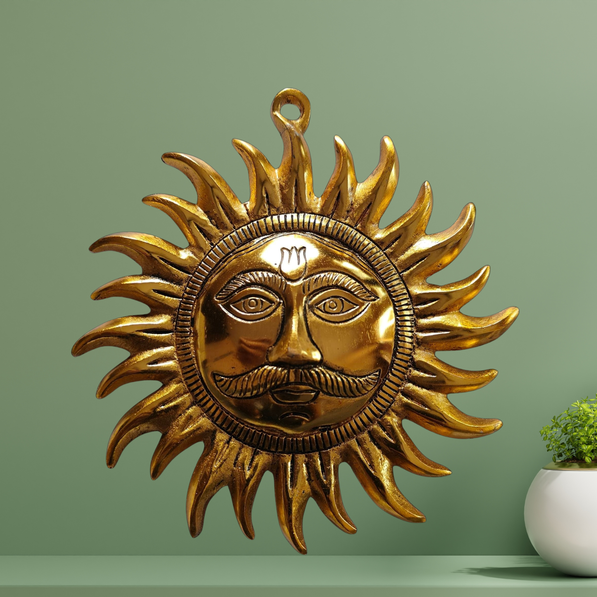 brass sun wall hanging