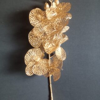 Golden Filigree Artificial Orchid Stem
