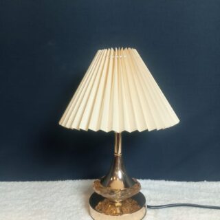 Danish Vintage Brass table Lamp with a Pleated Shades