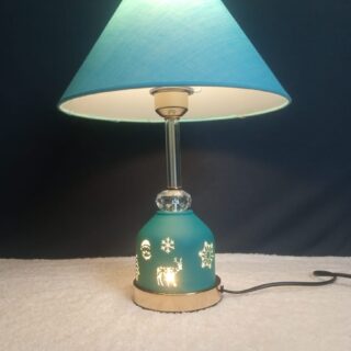 Blue Shades Table lamp decorated with Reindeer and snowflakes cutout