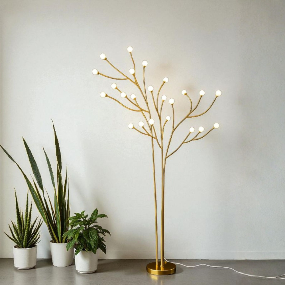Golden Tree Shaped Floor Lamp