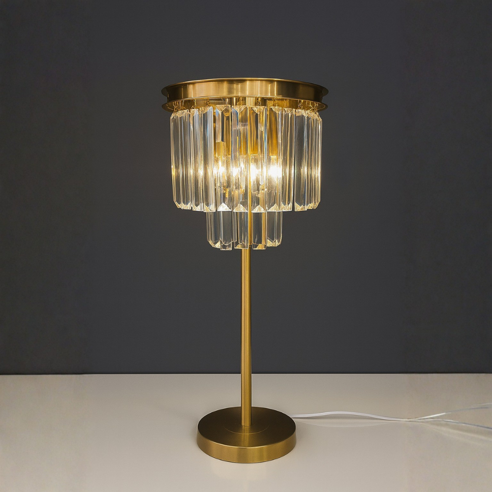 Contemporary Brass Crystal Table lamp